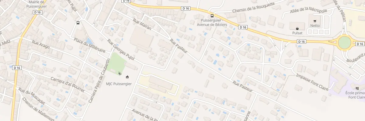 Plan du 16 Rue Pasteur à Puisserguier