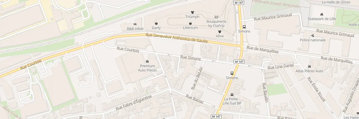 Plan du 1 Cité Boquillon Rue Simons à Lille