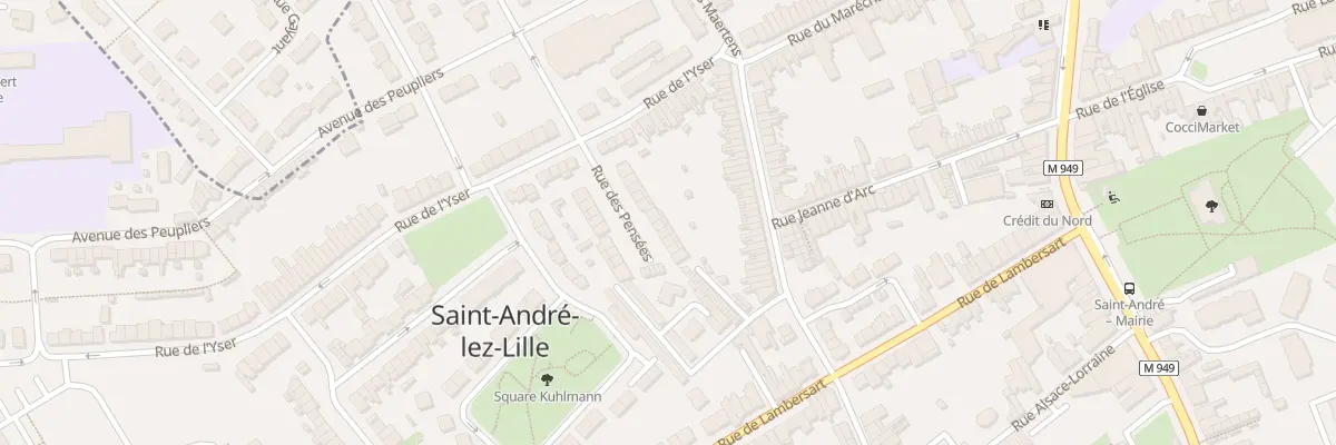 Plan du 13 Rue des Pensées à Saint-André-lez-Lille