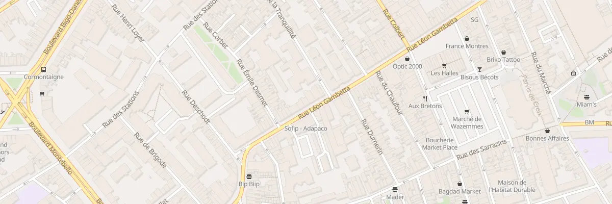 Plan du 404 Rue Léon Gambetta à Lille
