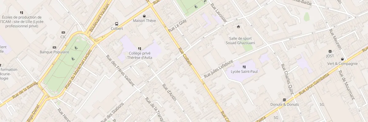 Plan du 58 Rue Colbert à Lille
