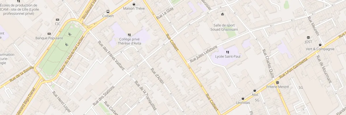 Plan du 50 Rue Colbert à Lille