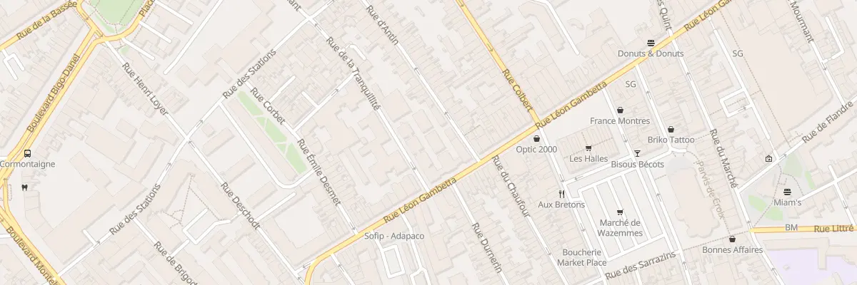 Plan du 396 Rue Léon Gambetta à Lille