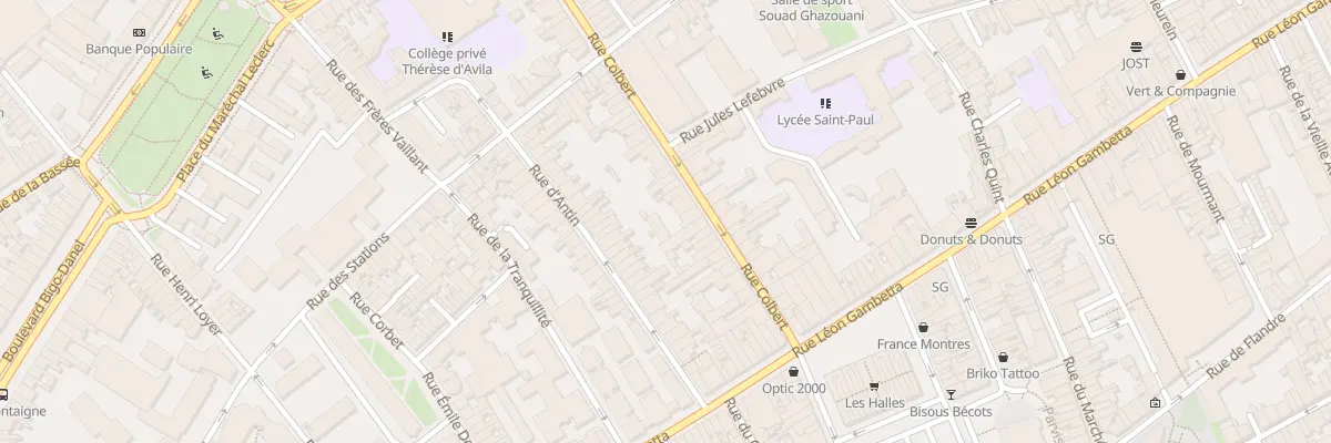 Plan du 26 Rue Colbert à Lille