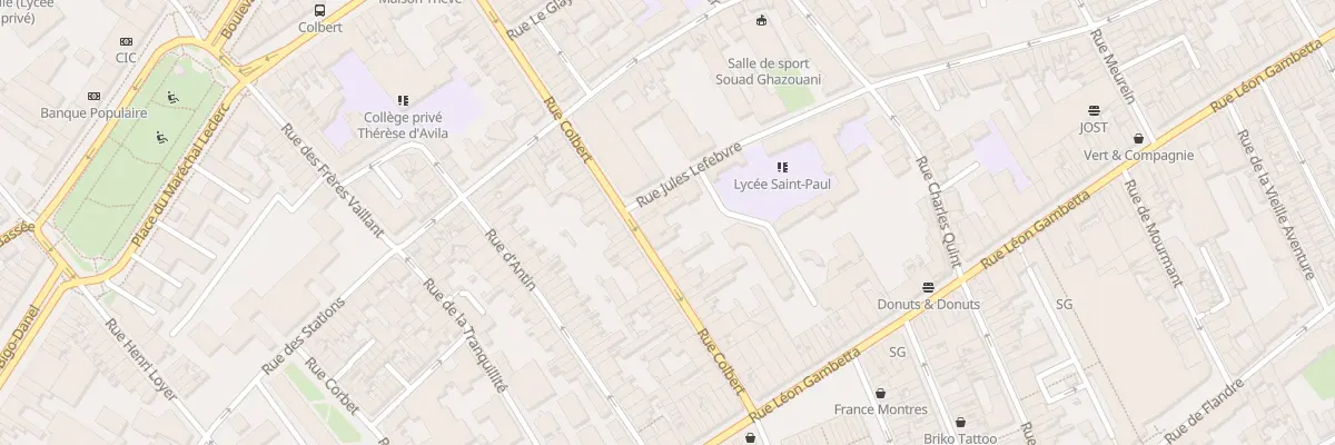 Plan du 29 Rue Colbert à Lille