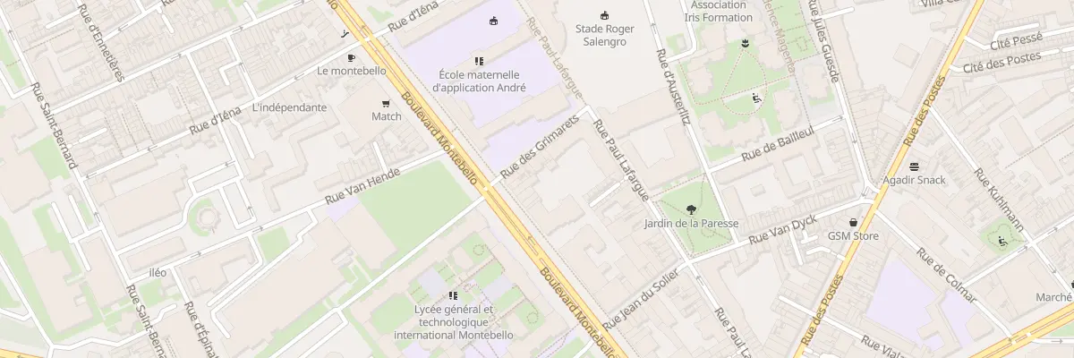 Plan du 93 Bd Montebello à Lille