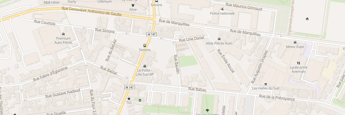 Plan du 18 Rue Baudin à Lille
