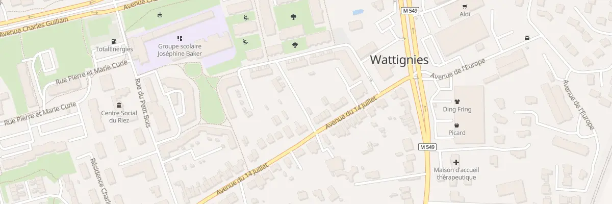 Plan du 16 Av du 14 Juillet à Wattignies