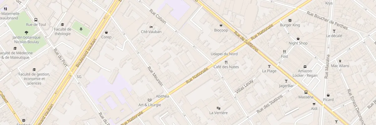 Plan du 208 Rue Nationale à Lille