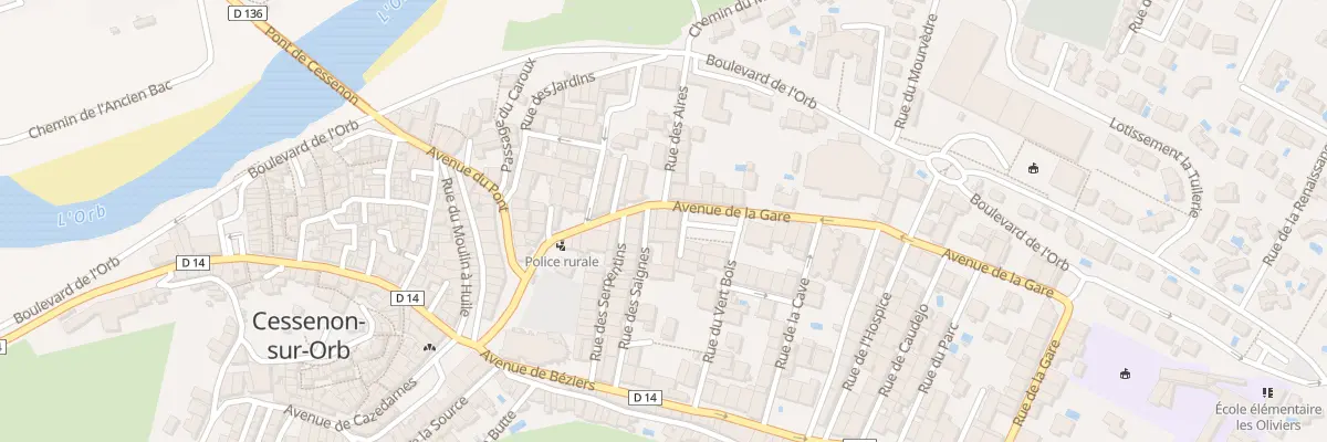Plan du 14 Av de la Gare à Cessenon-sur-Orb
