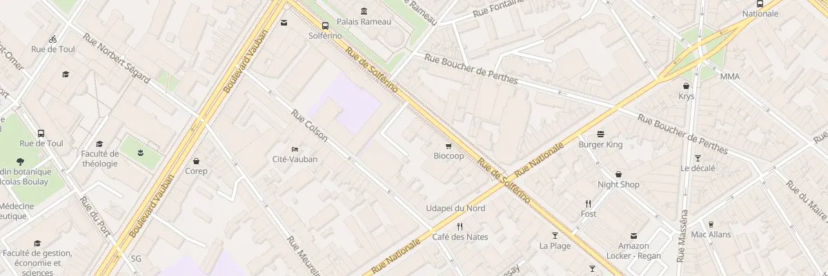 Plan du 92B Rue de Solférino à Lille