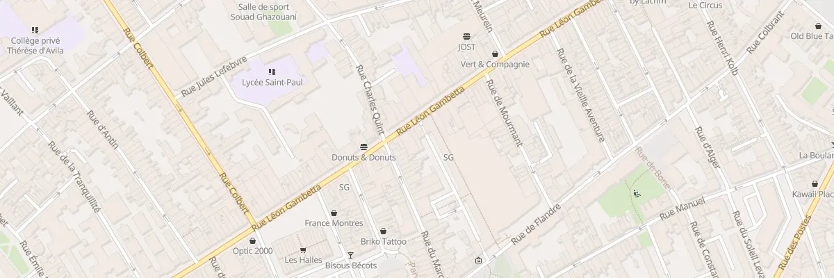 Plan du 297 Rue Léon Gambetta à Lille