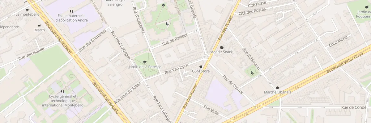 Plan du 20 Rue Van Dyck à Lille
