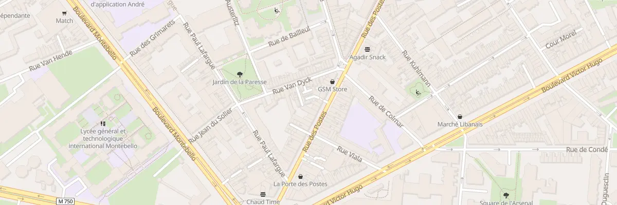 Plan du 11 Cour Mignot 222 Rue des Postes à Lille