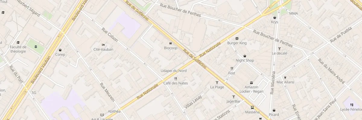Plan du 188 Rue Nationale à Lille