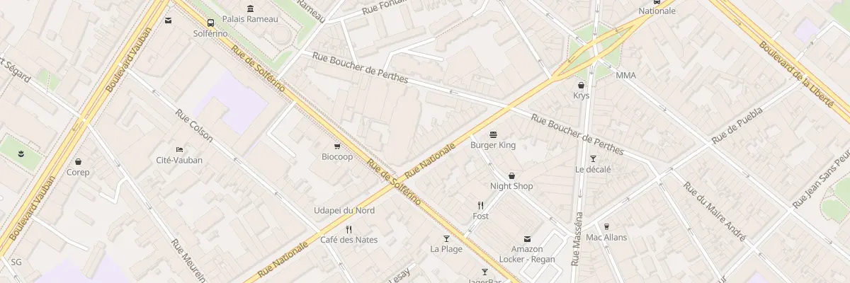 Plan du 172 Rue Nationale à Lille