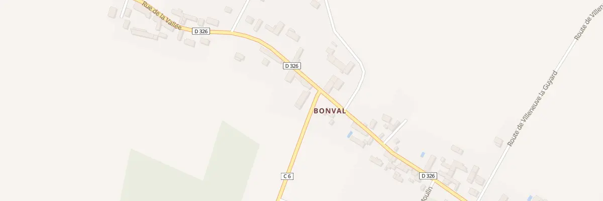 Plan du 1A Bonval à Villethierry