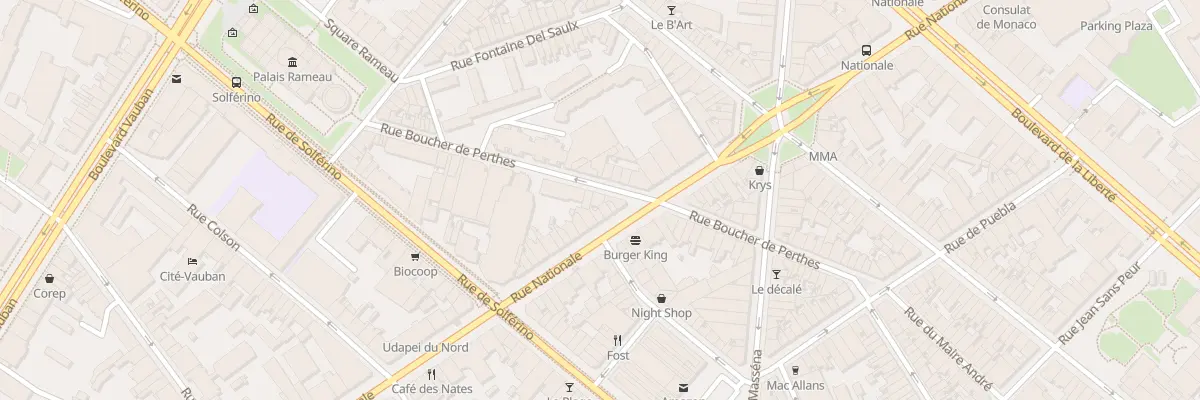 Plan du 74 Rue Boucher de Perthes à Lille