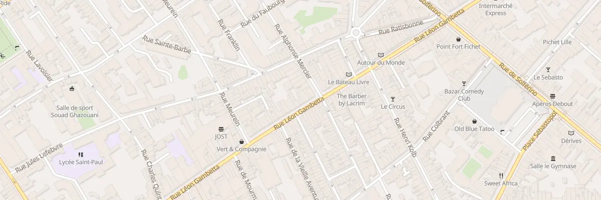 Plan du 186 Rue Léon Gambetta à Lille