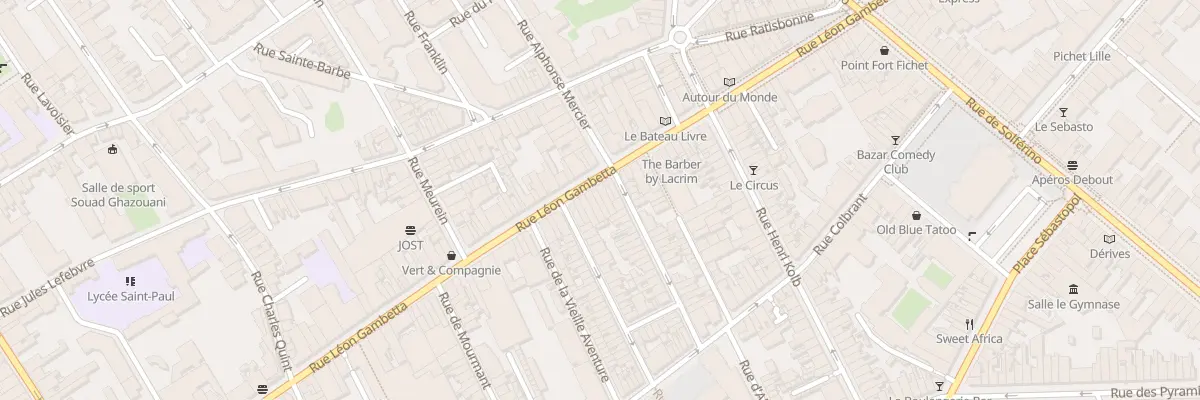 Plan du 195 Rue Léon Gambetta à Lille