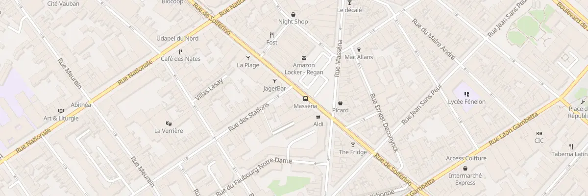 Plan du 1A Rue des Stations à Lille