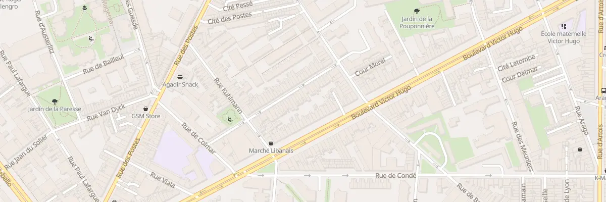 Plan du 21 Rue du Docteur Yersin à Lille