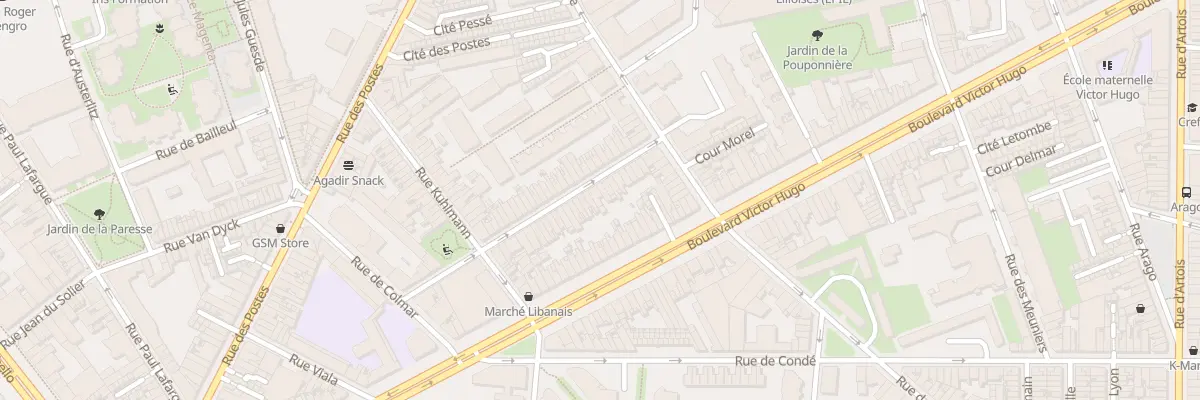 Plan du 17 Rue du Docteur Yersin à Lille