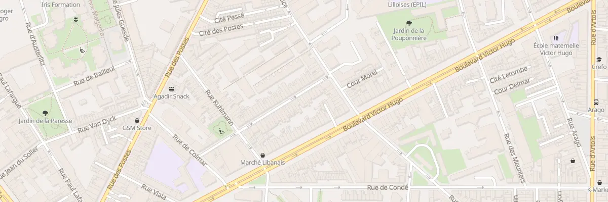 Plan du 13 Rue du Docteur Yersin à Lille