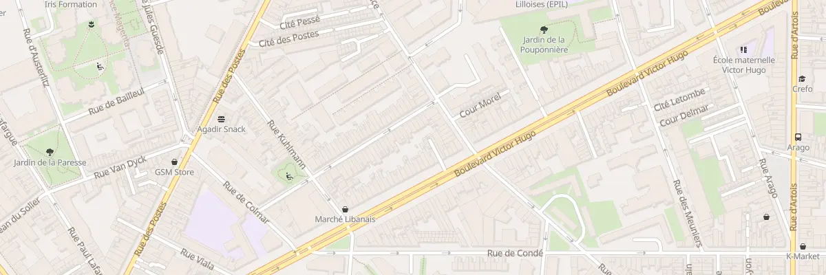 Plan du 9 Rue du Docteur Yersin à Lille