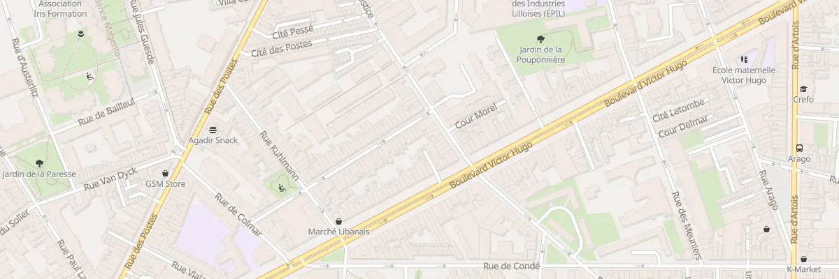 Plan du 3 Rue du Docteur Yersin à Lille