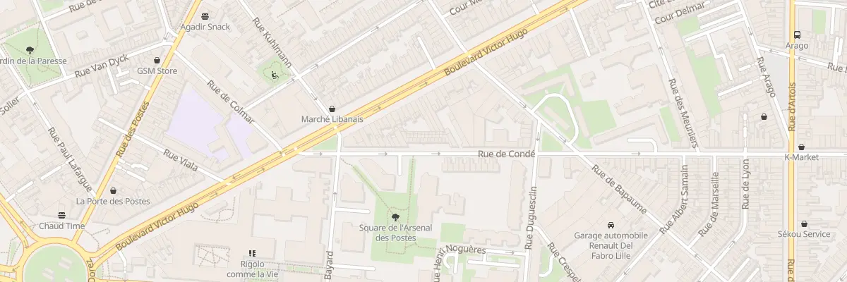 Plan du 100 Rue de Condé à Lille