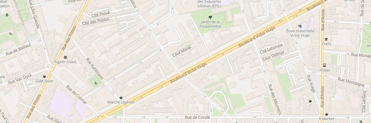 Plan du 192 Bd Victor Hugo à Lille