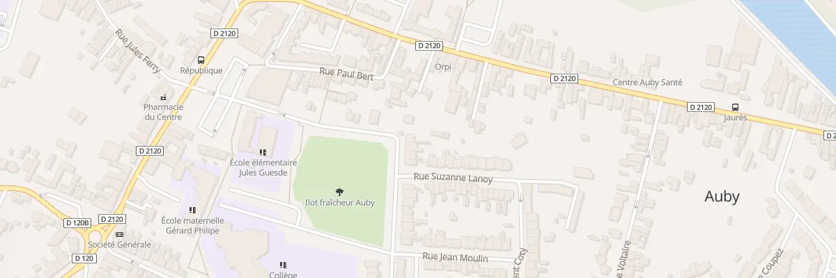 Plan du 1 Rue Calmette à Auby