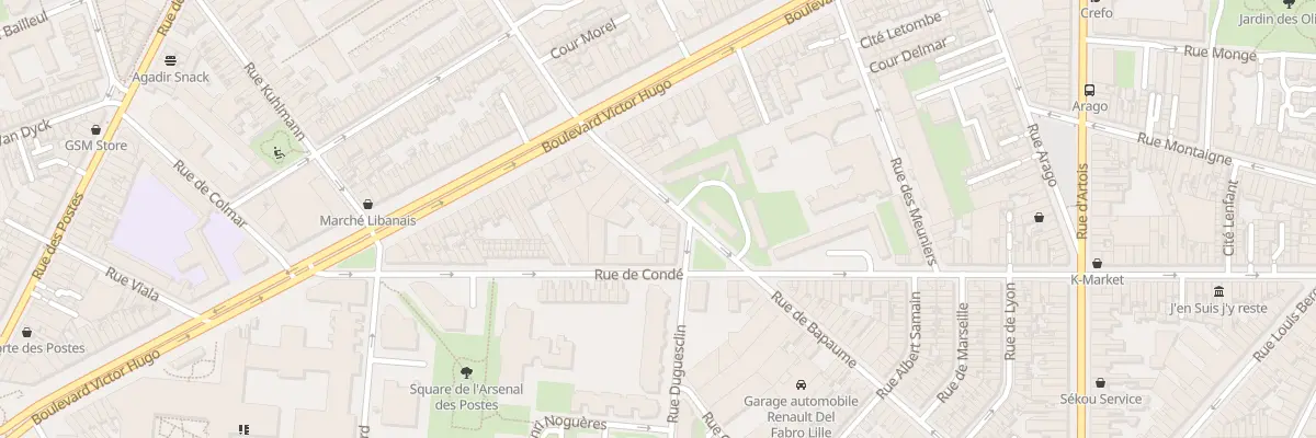 Plan du 14 Rue de Bapaume à Lille