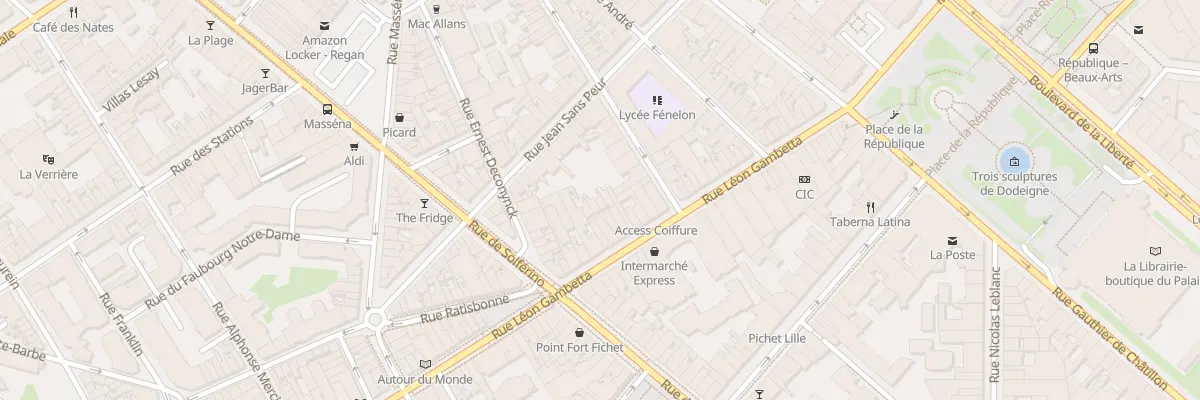Plan du 84 Rue Léon Gambetta à Lille
