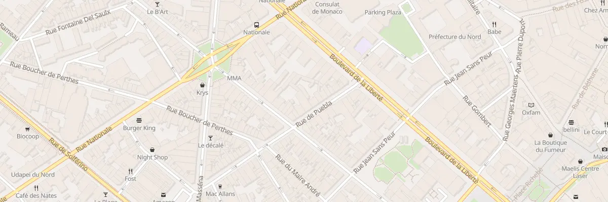 Plan du 16 Rue de Puébla à Lille