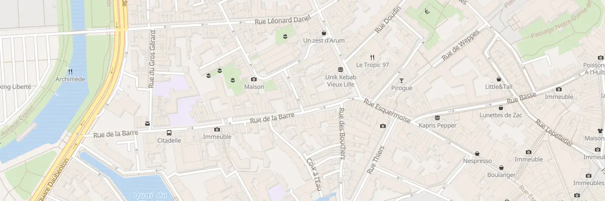 Plan du 24 Rue de la Barre à Lille