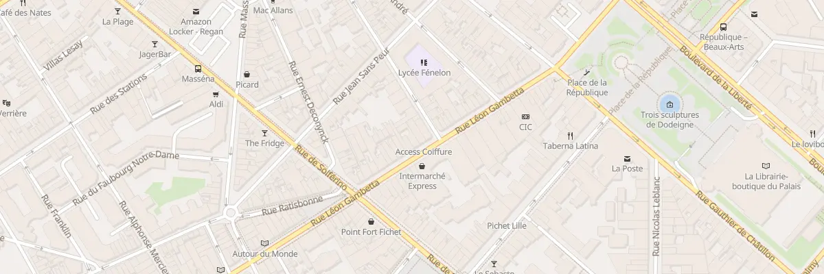 Plan du 68 Rue Léon Gambetta à Lille