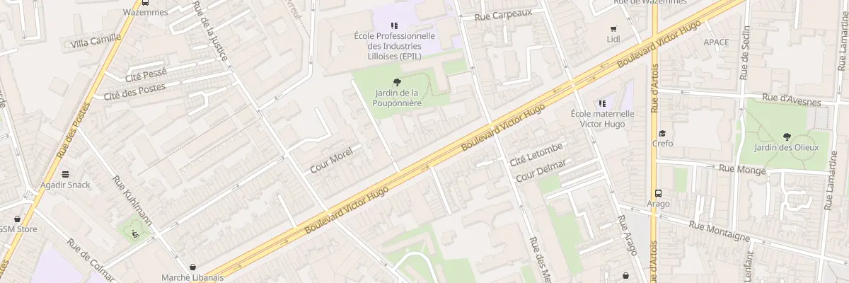 Plan du 164 Bd Victor Hugo à Lille