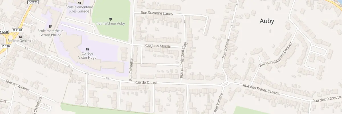 Plan du 20 Rue Jean Moulin à Auby