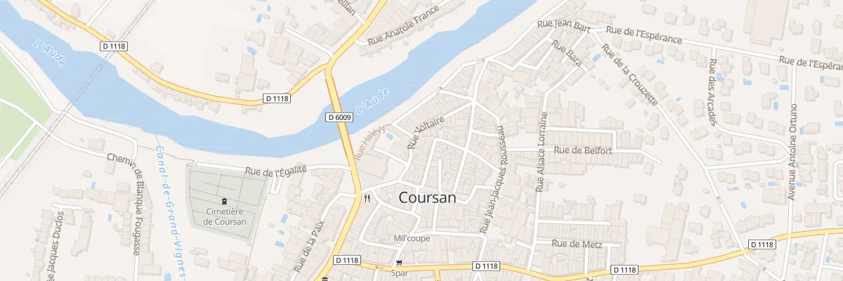 Plan du 10 Rue Voltaire à Coursan