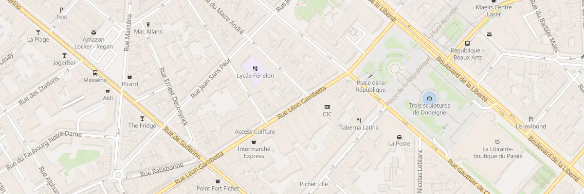 Plan du 36 Rue Léon Gambetta à Lille