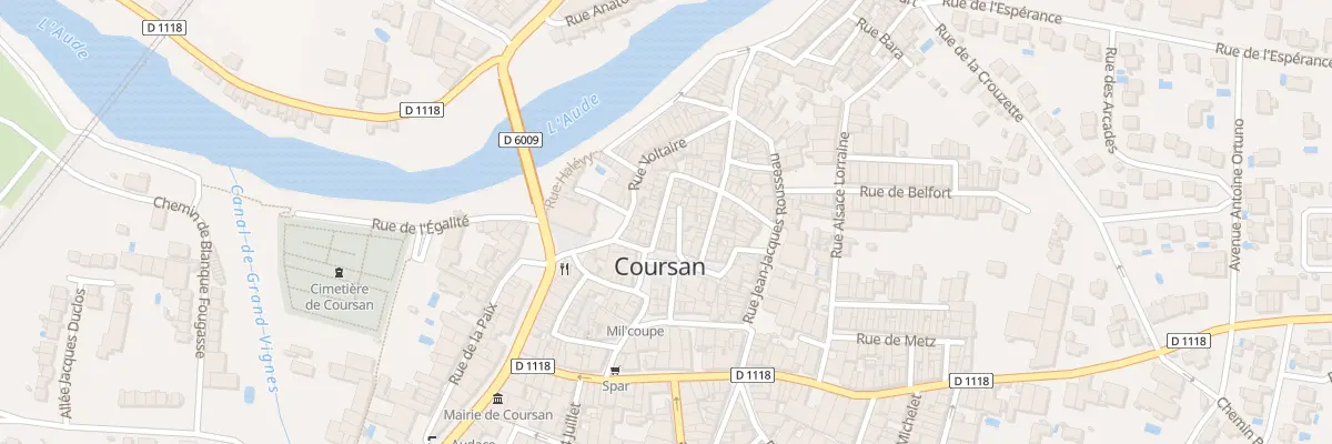 Plan du 8 Rue Rouget de L’Isle à Coursan