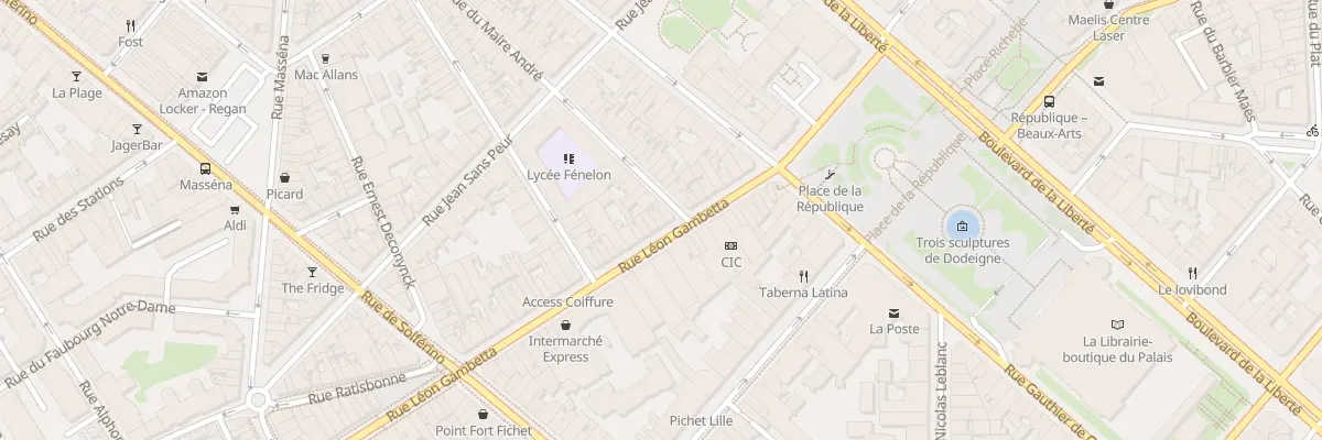Plan du 32 Rue Léon Gambetta à Lille