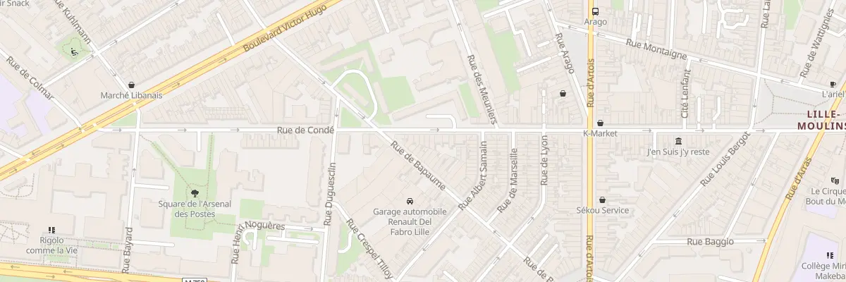 Plan du 93 Rue de Condé à Lille