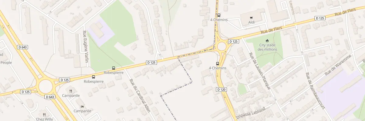 Plan du 1009B Rue du Fbg de Bethune à Douai