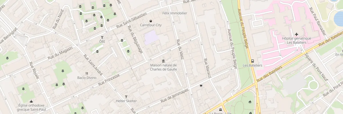 Plan du 7 Rue Princesse à Lille