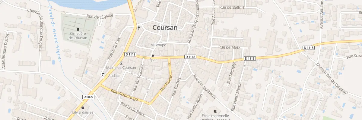 Plan du 2 Rue Barbès à Coursan