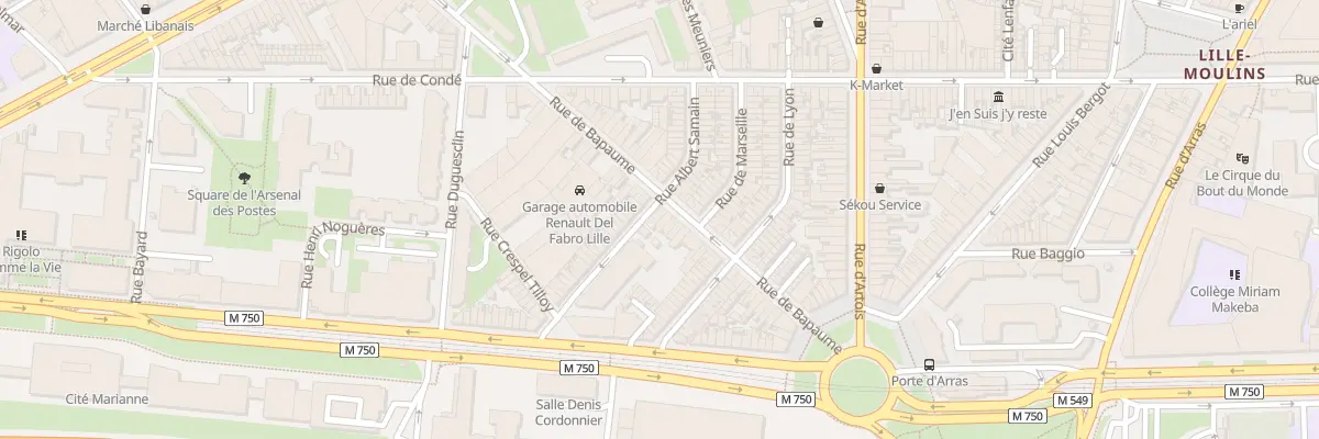 Plan du 60 Rue de Bapaume à Lille
