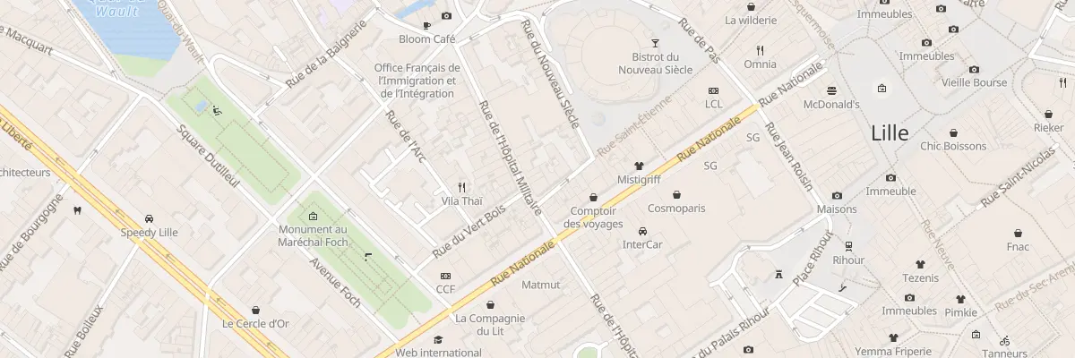 Plan du 100 Rue de l’Hôpital Militaire à Lille